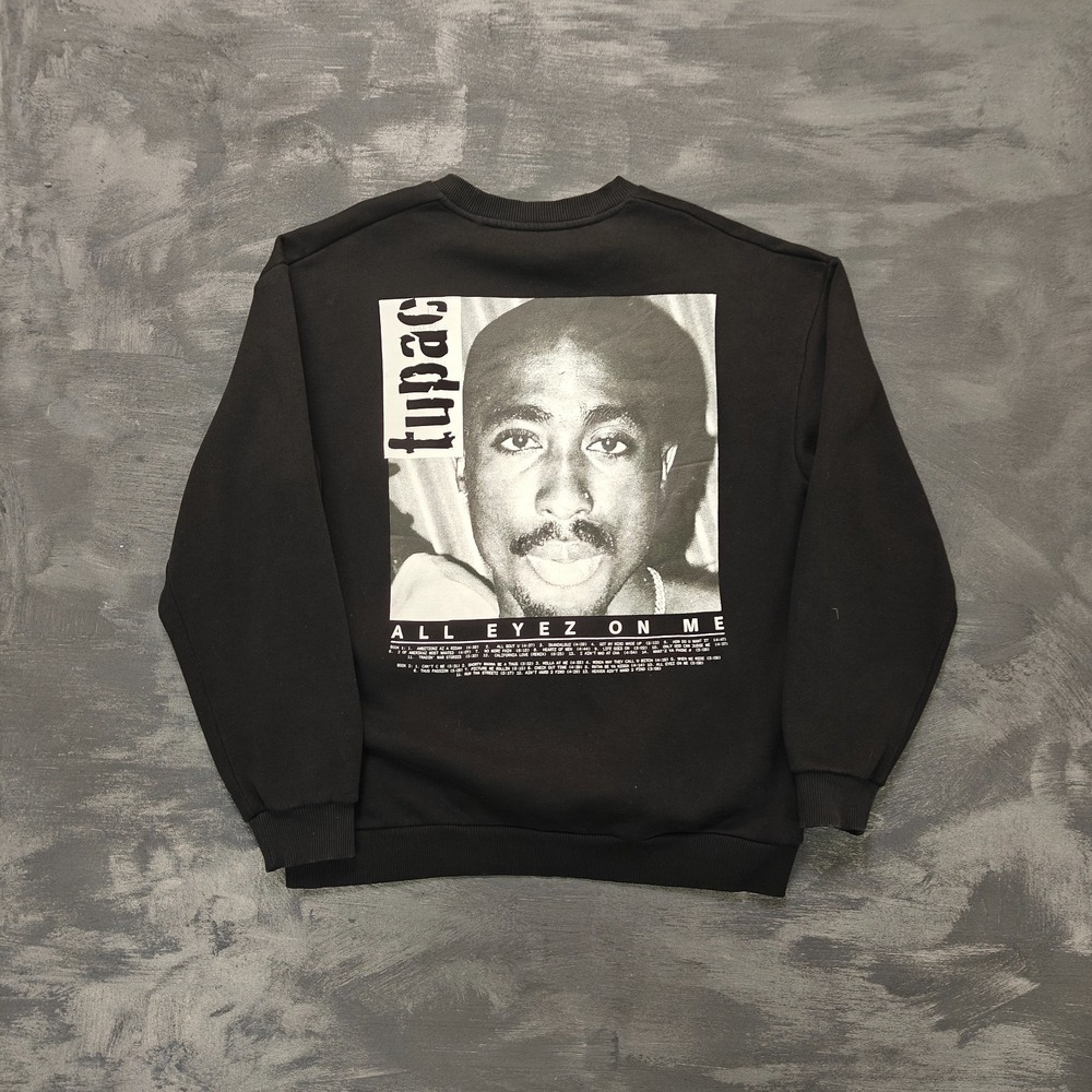 2pac all eyez on me sweatshirt men's medium black rap photo‎ bershka